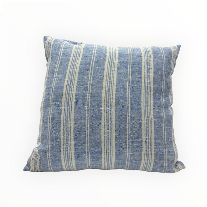 Blue striped decorative pillow