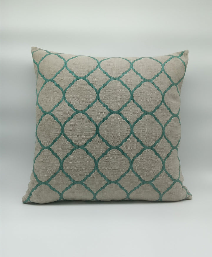 Decorative pillow with teal design