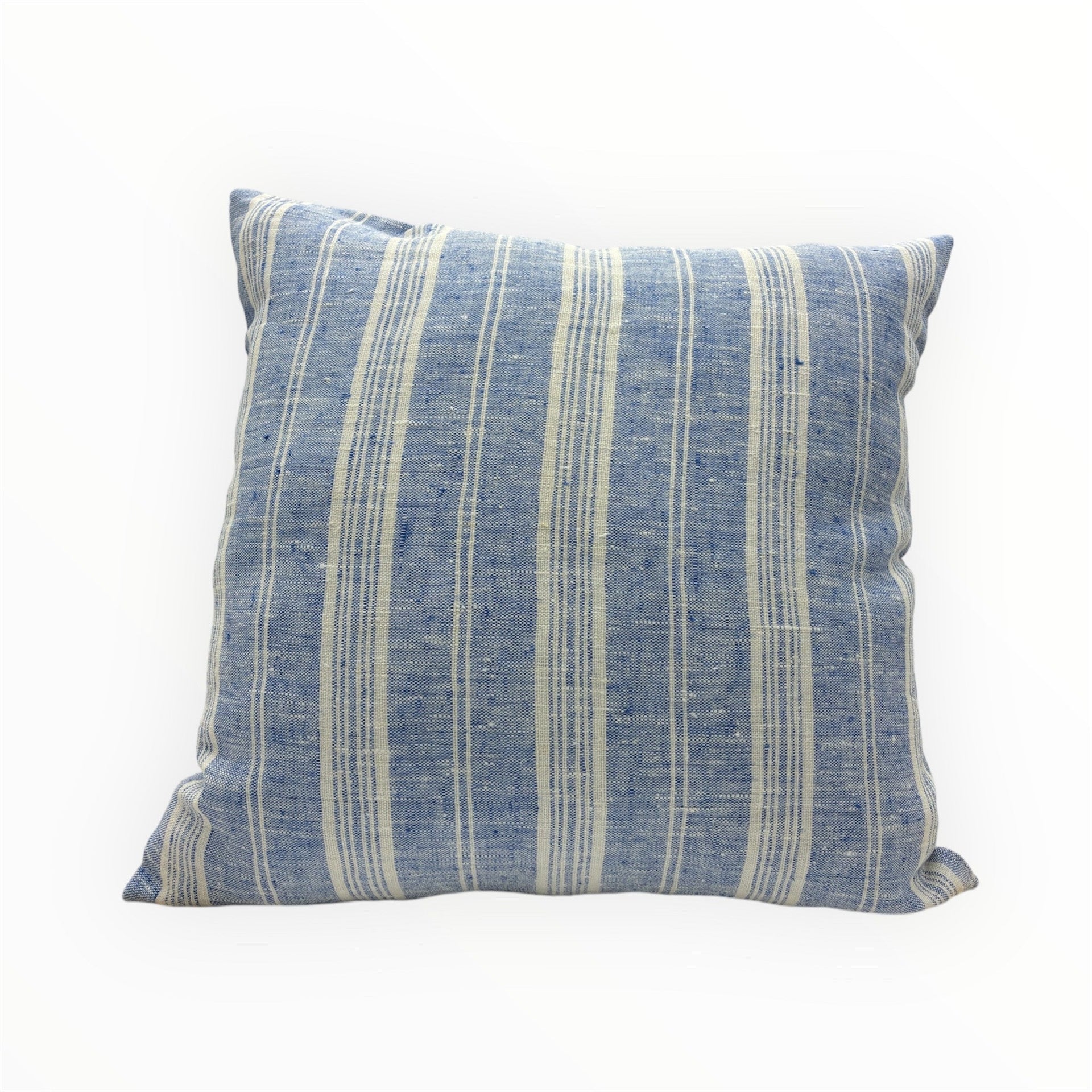 Blue striped decorative pillow