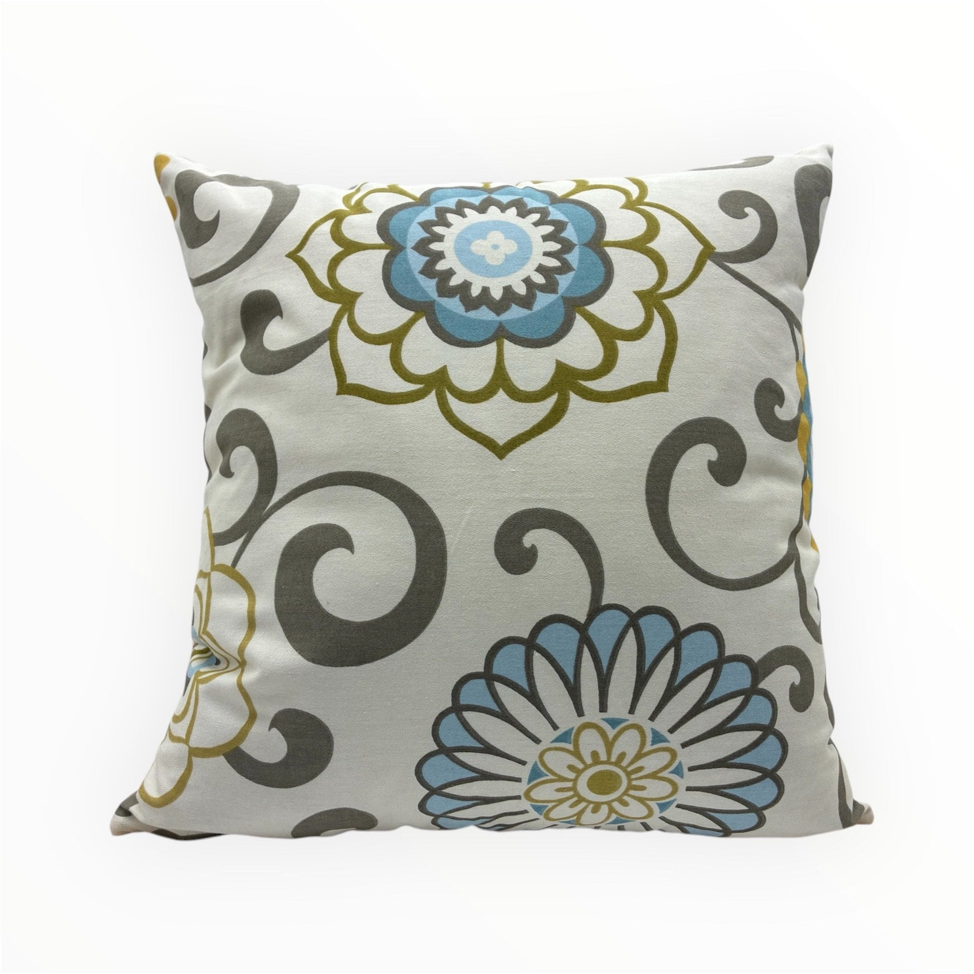 Pom Pom Swirly Floral print pillow cover
