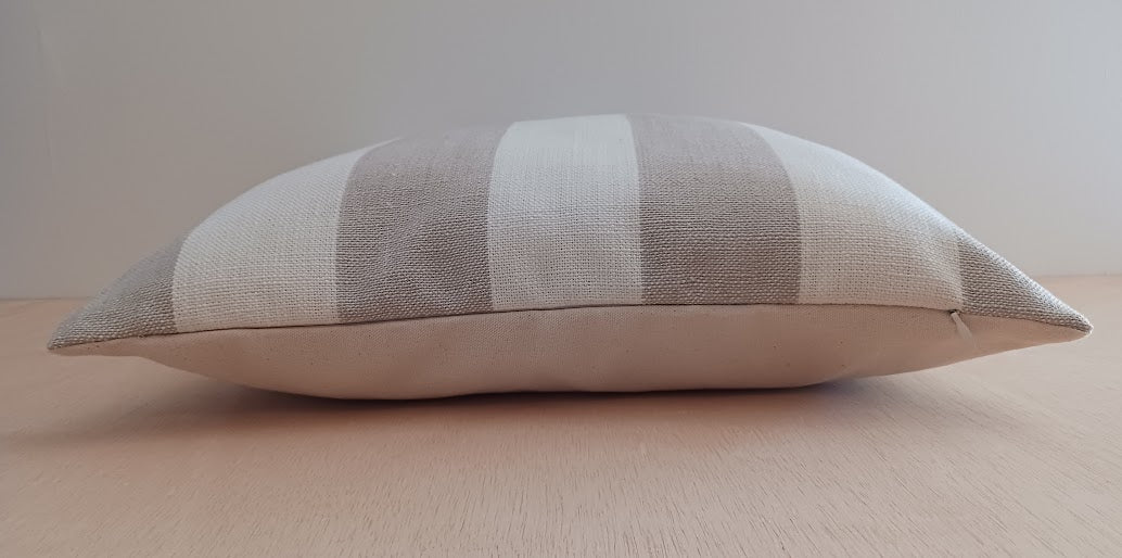 beige striped pillow cover