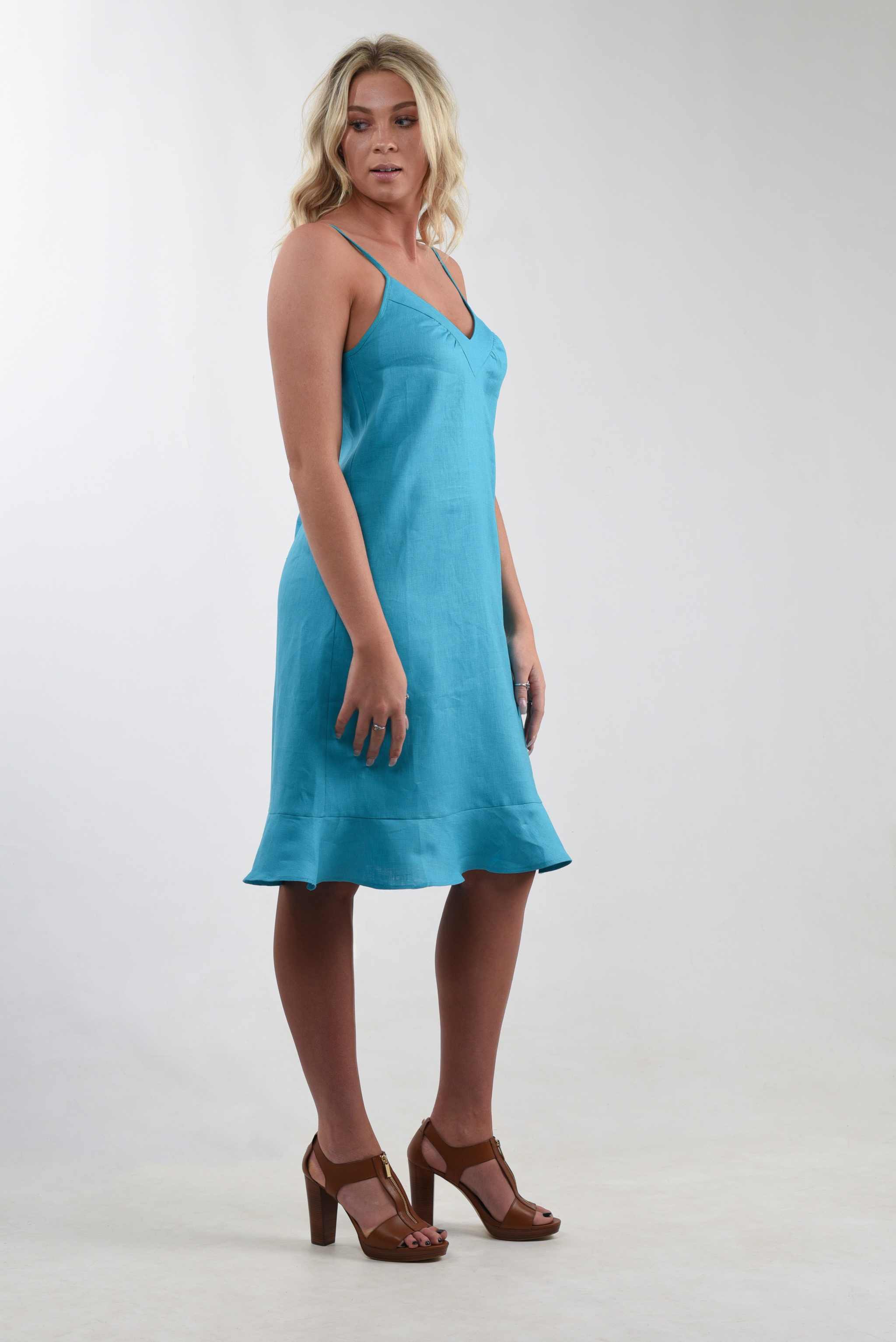 Linen Flounce DressFloat through your day in effortless style with the Small / Black Linen Flounce DressFloat through your day in effortless style with the Small / Black