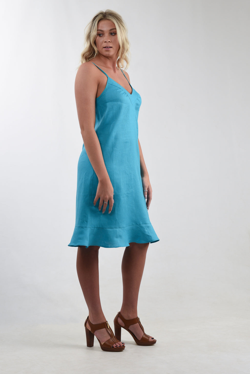 The Sanaa Collections: Linen Flounce Dress