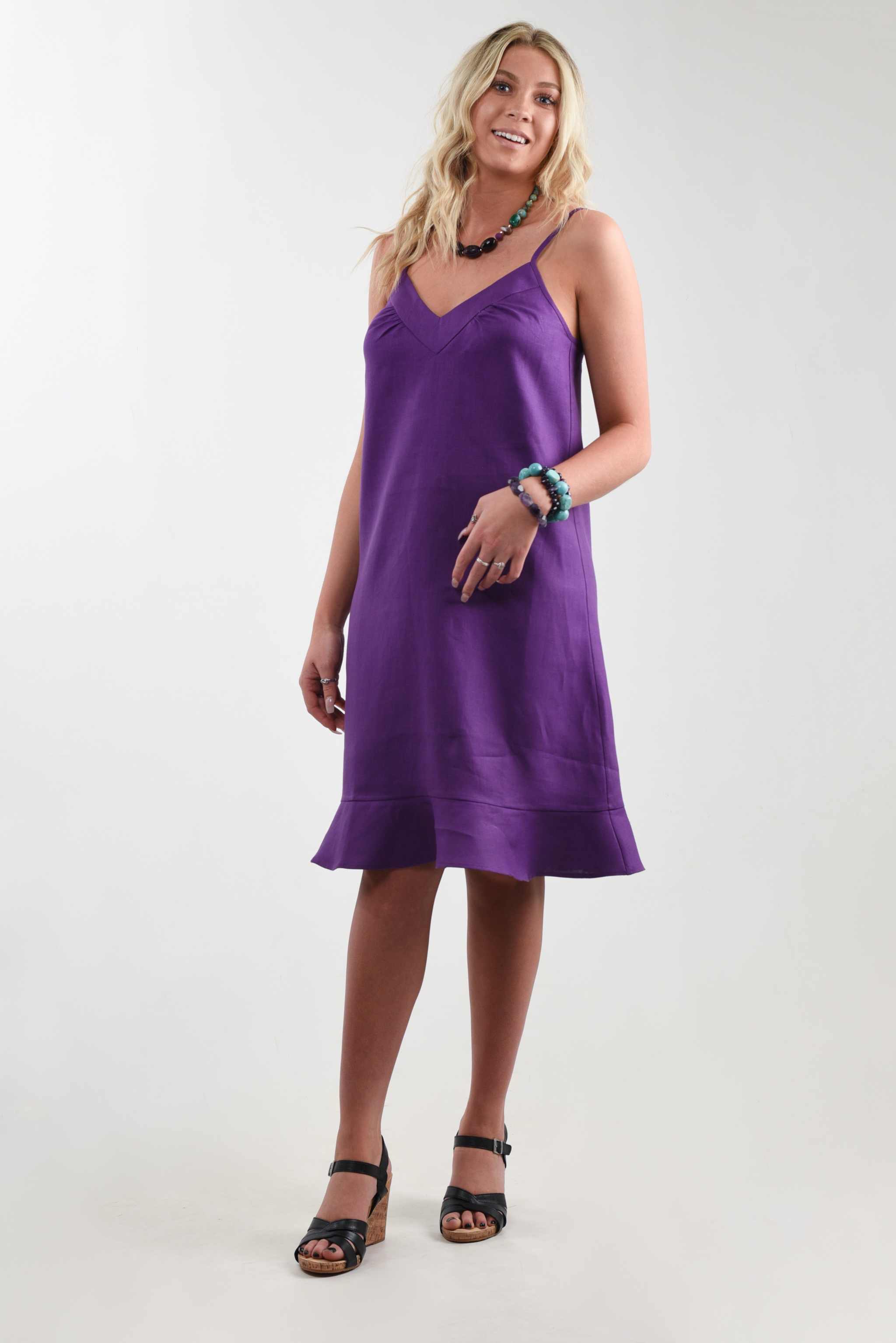 Linen Flounce DressFloat Through Your Day in Effortless Style with The Small / Black Linen Flounce DressFloat Through Your Day in Effortless Style with The Small / Black