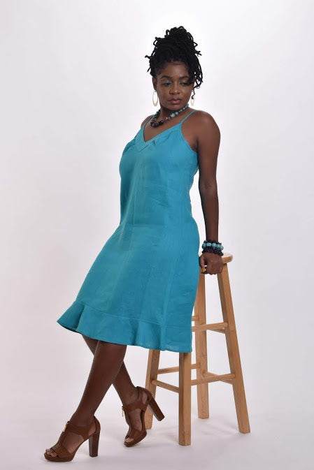 Linen Flounce DressFloat through your day in effortless style with the Small / Black Linen Flounce DressFloat through your day in effortless style with the Small / Black