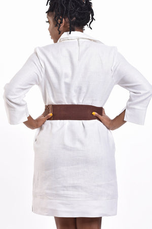 The Sanaa Collections: Linen Shirt Dress